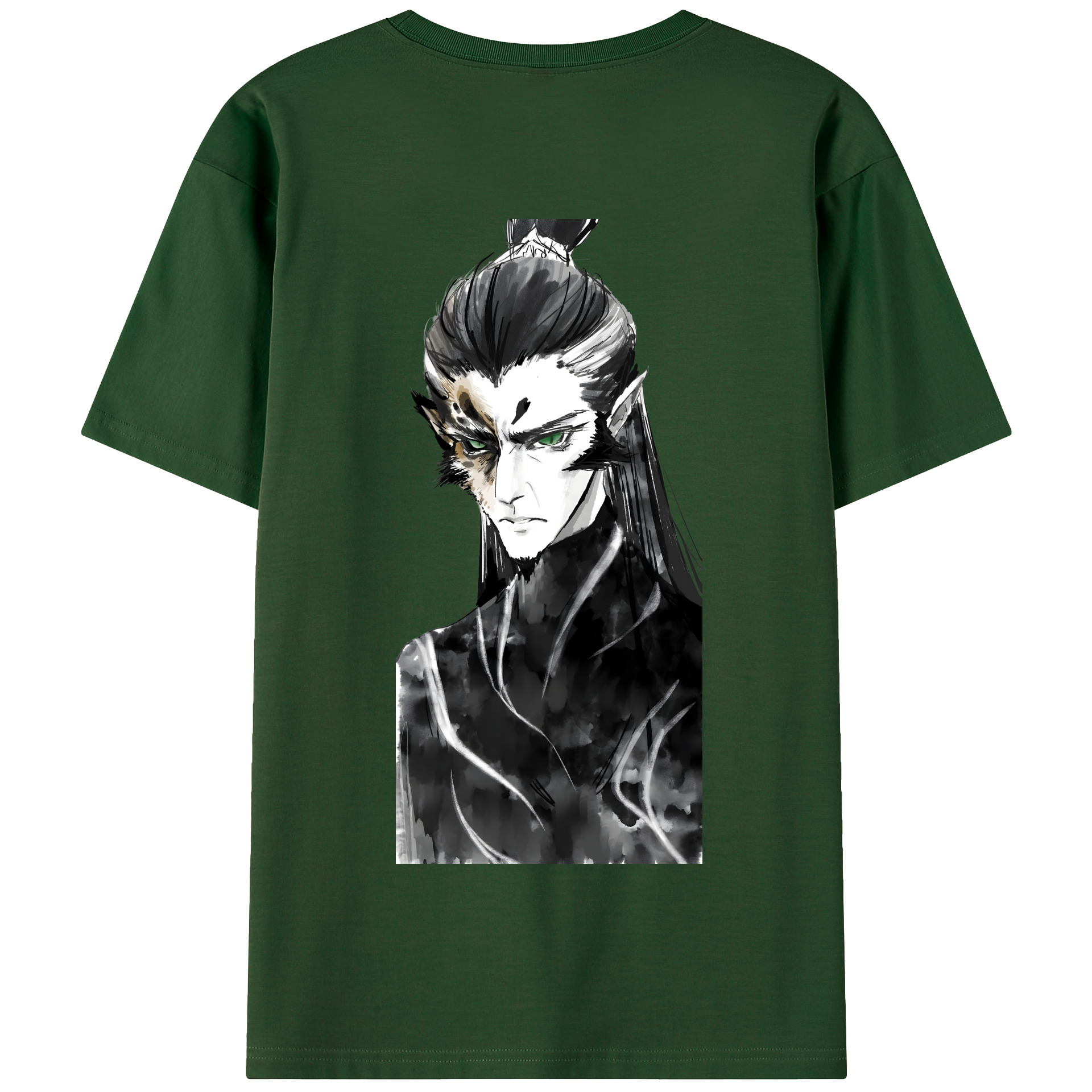（画像用） Ne Zha 2 ナタ 魔童の大暴れ 綿100％半袖Tシャツ（背面プリント）